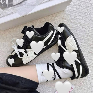 Giày thời trang bigsize nam nữ cổ thấp đế bệt màu đen trắng dáng thể thao êm nhẹ, sneaker thời trang cao cấp white black