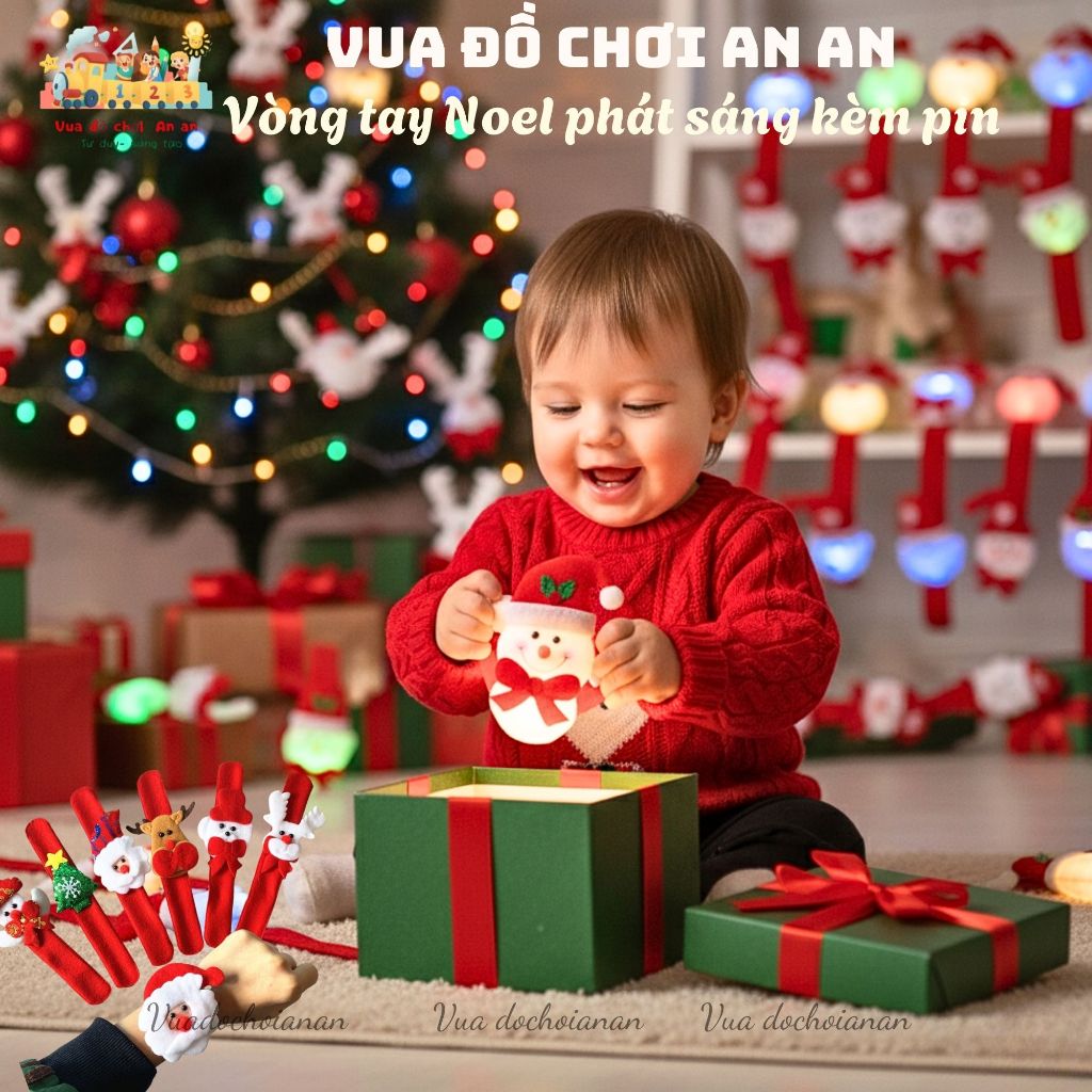 Vòng tay noel phát sáng đồng hồ đeo tay phát sáng nhiều hình ngộ nghĩnh quà tặng noel cho các bạn nhỏ- VuadochoiAnAn