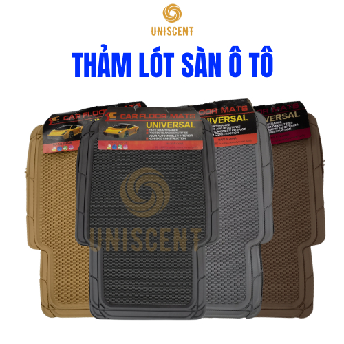 Thảm Lót Sàn Ô Tô/Thảm Sàn Ô Tô Silicon/ Thảm Lót Sàn 3D Đúc Tổ Ong Cao Cấp- 5 Miếng Đen/ Xám Nâu/Kem