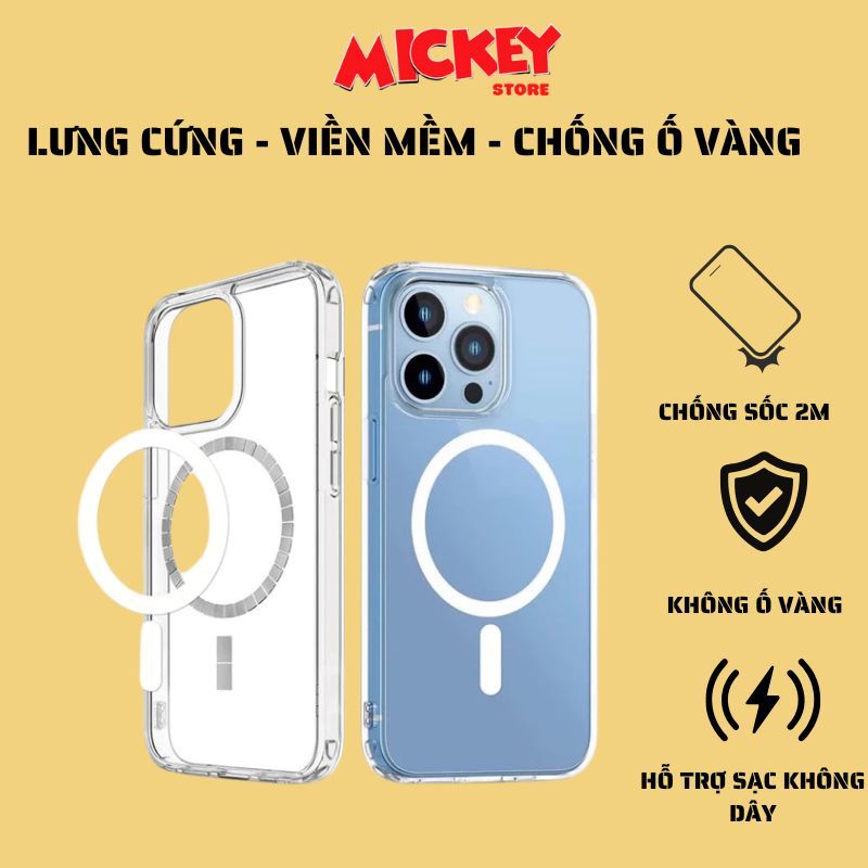 Ốp trong chống ố vàng hỗ trợ sạc không dây cho IPhone 17Promax 17Pro 17Air 17 11 12 13 14 15 16