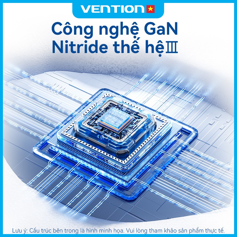 Củ Sạc Nhanh 30W GaN Vention, Tích Hợp 2 Cổng USB và Type C, Hỗ Trợ PD QC  Dành Cho  Phone, SamSung, Xiaomi
