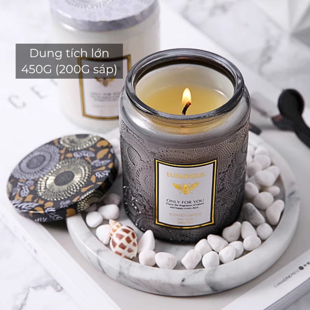 Nến Thơm VaromaS NEN01 Tinh Dầu Thiên Nhiên Thư Giãn Trang Trí Quà Tặng Cao Cấp