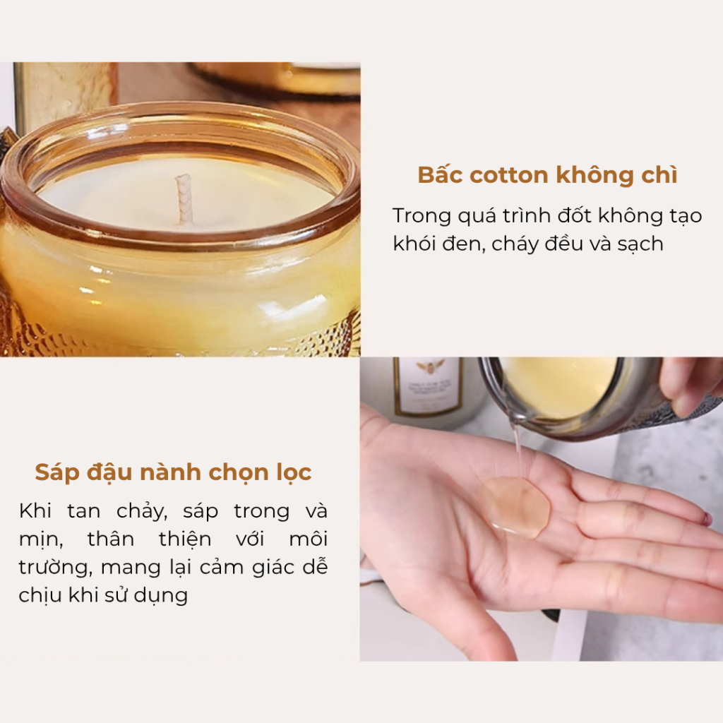 Nến Thơm VaromaS NEN01 Tinh Dầu Thiên Nhiên Thư Giãn Trang Trí Quà Tặng Cao Cấp