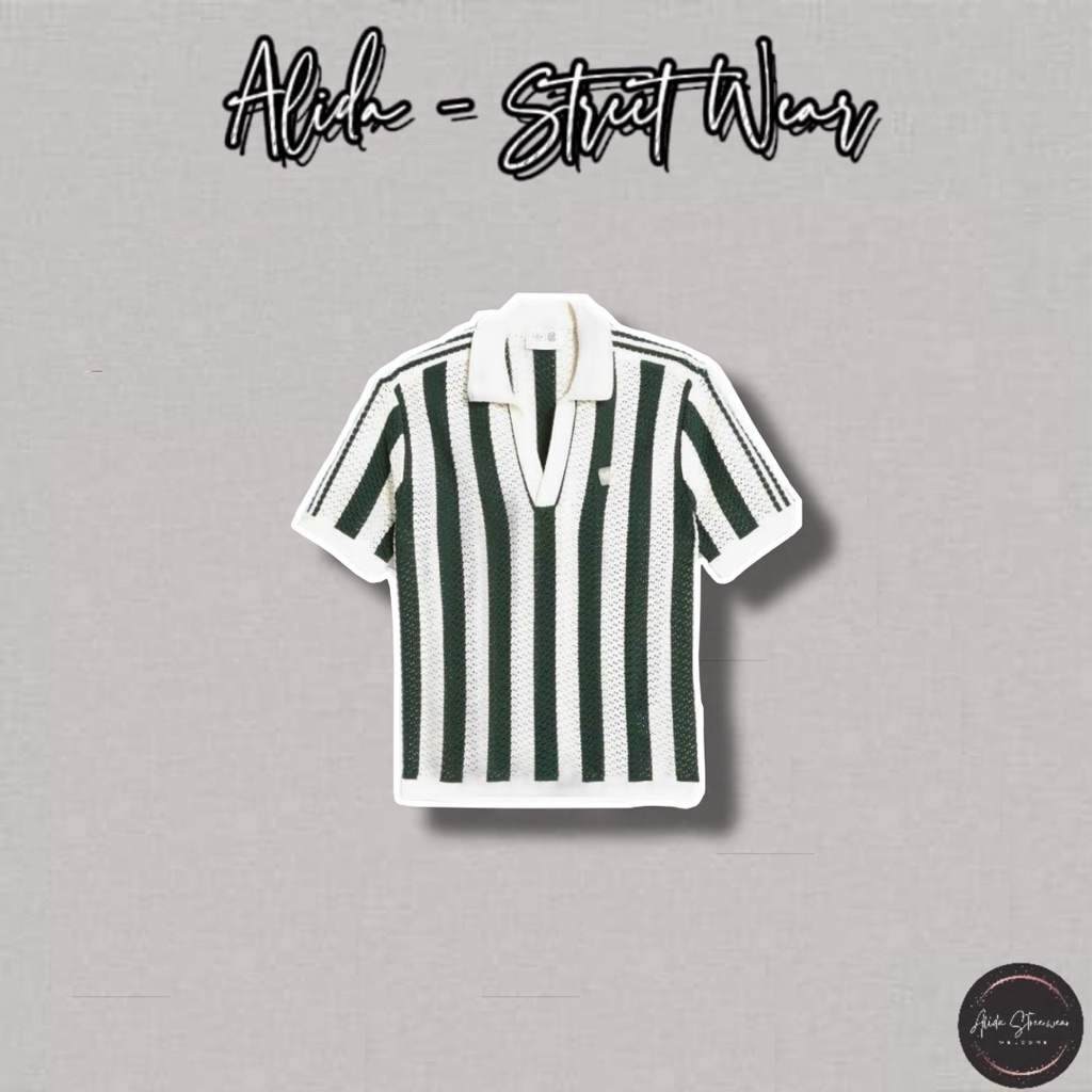 ⚡️[Hight Quality] Áo Polo Len 1adis X C1ot By Sọc Đen - Điểm Nhấn Dệt Lỗ Phối Họa Tiết Cách Thêu Cao Cấp