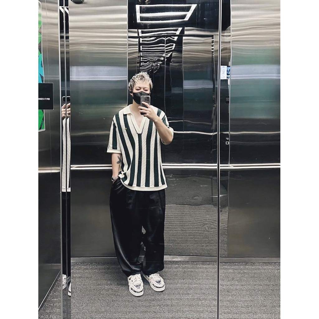 ⚡️[Hight Quality] Áo Polo Len 1adis X C1ot By Sọc Đen - Điểm Nhấn Dệt Lỗ Phối Họa Tiết Cách Thêu Cao Cấp