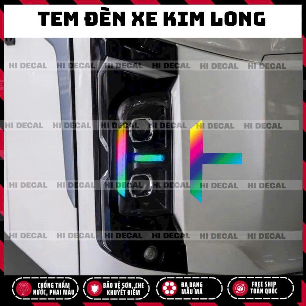 Tem dán đèn xe khách Kim Long 99 , decal đổi màu đèn xe Kim Long 29 -45 tem dán đổi màu đèn cực chất (1 bộ 2 bên)