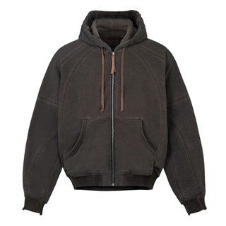 Áo Hoodie Oversized rã rập - Ivankov Spliced Washed Saggy* Zip Hoodie