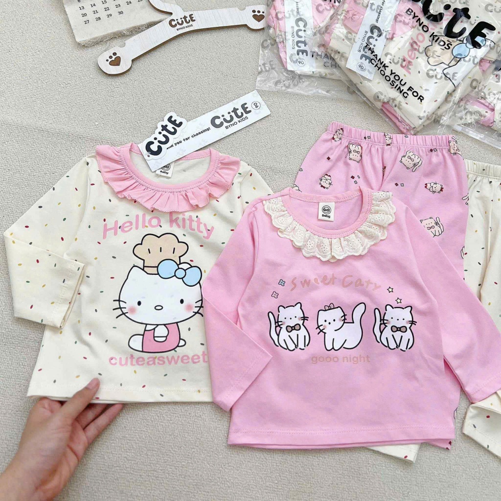 ĐỒ BỘ BÉ GÁI MẪU BỘ NGỦ REN CỔ SZ 9 - 32 KG QUẦN ÁO BÉ GÁI THU ĐÔNG