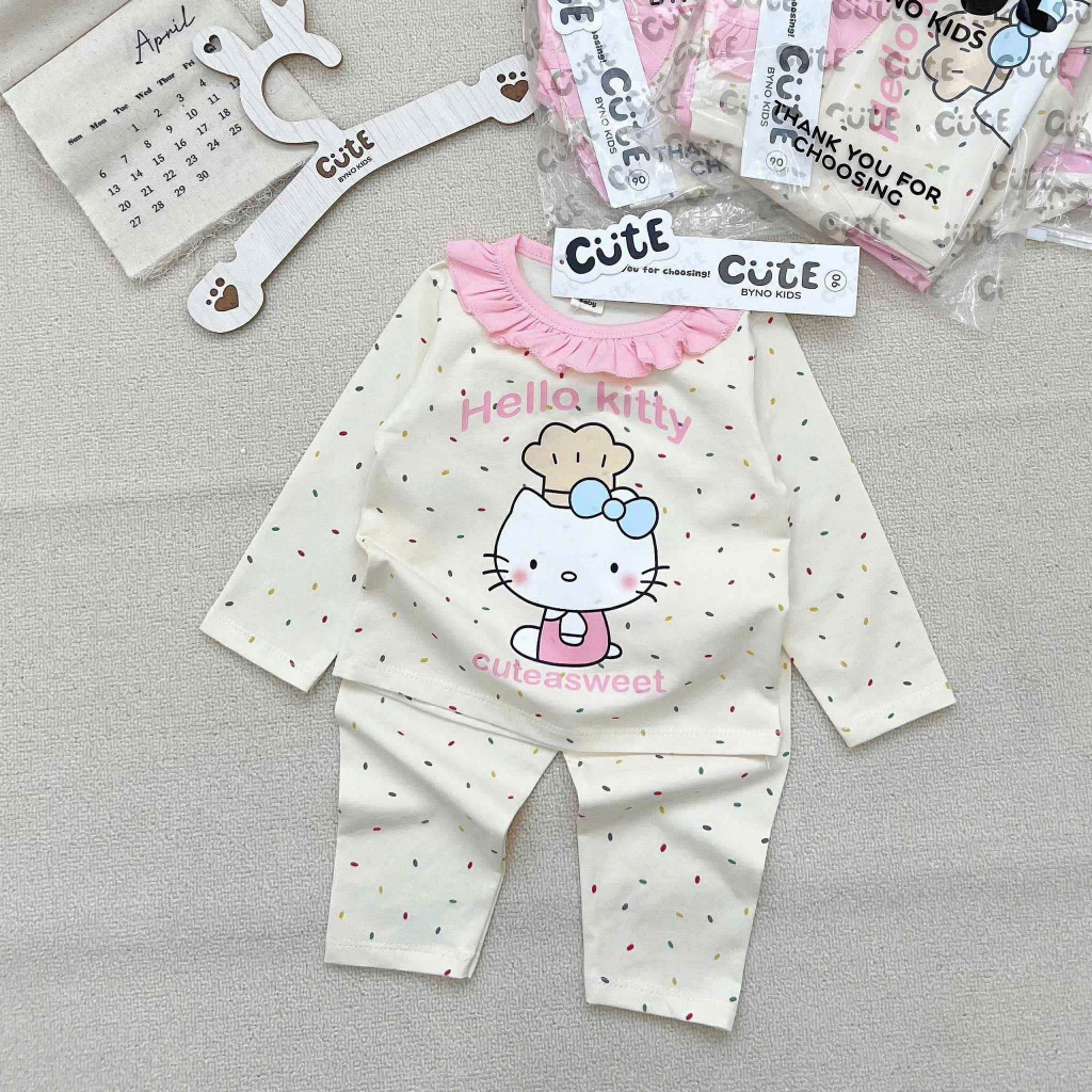 ĐỒ BỘ BÉ GÁI MẪU BỘ NGỦ REN CỔ SZ 9 - 32 KG QUẦN ÁO BÉ GÁI THU ĐÔNG