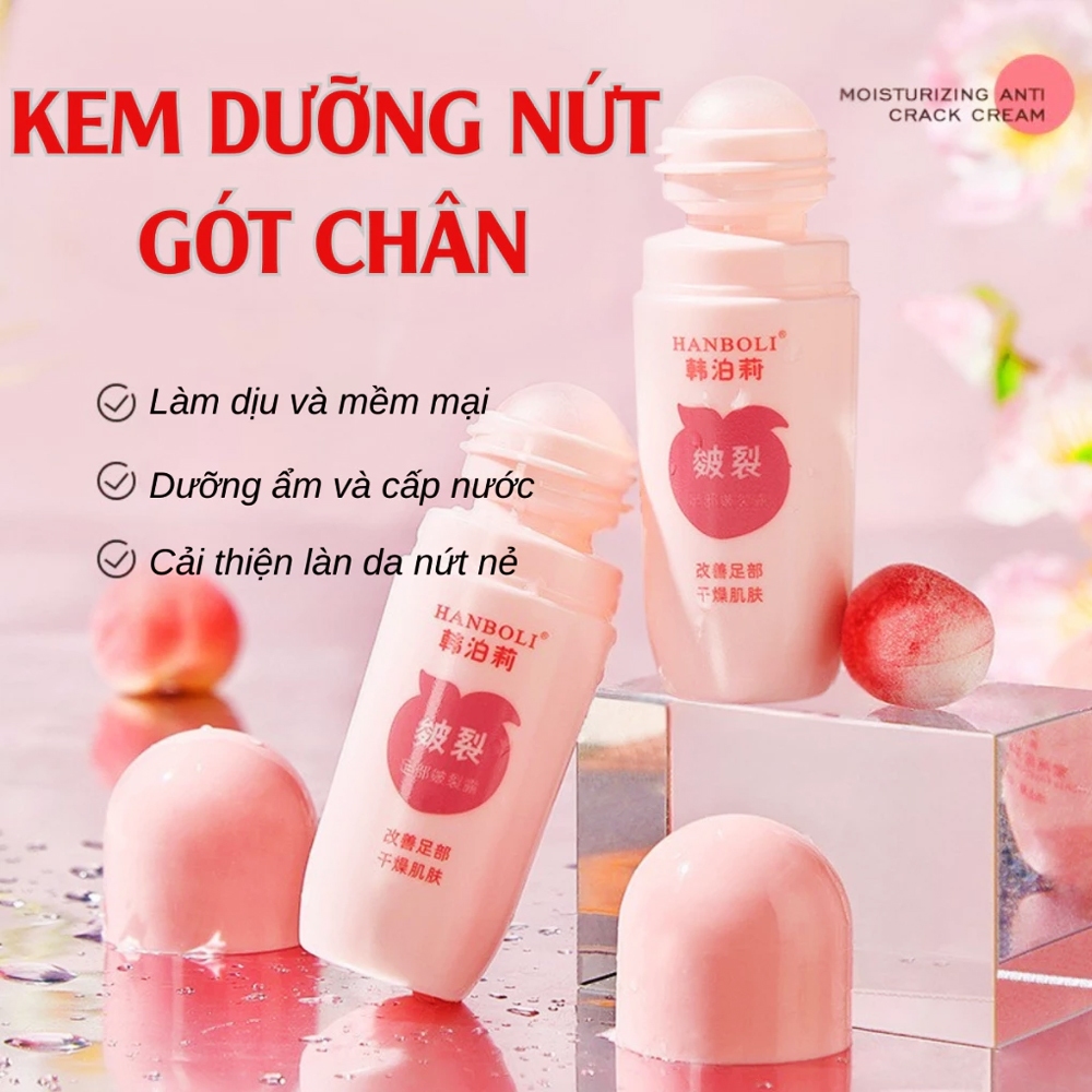 Kem Dưỡng Da Tay Chân Giảm Khô Nứt Nẻ Hanboli 60ml, Kem Dưỡng Ẩm Nứt Nẻ Gót Chân Vaseline, Lăn Dưỡng Ẩm Gót Chân Nứt Nẻ