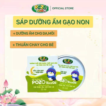 Sáp Gạo Non POZOKIDS dưỡng ẩm Da và Môi thuần chay cho bé Pozo - Sáp Dưỡng Ẩm Pozo Rice Oil - 15ml