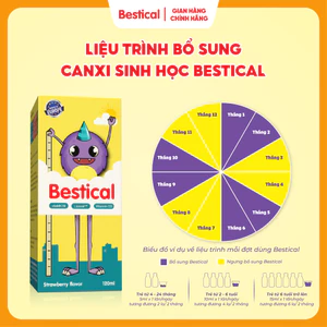 Canxi Bestical - Canxi sinh học cho trẻ nhỏ, dạng siro 120ml - Bổ sung canxi, vitamin d3, k2 hỗ trợ xương chắc khỏe - FS
