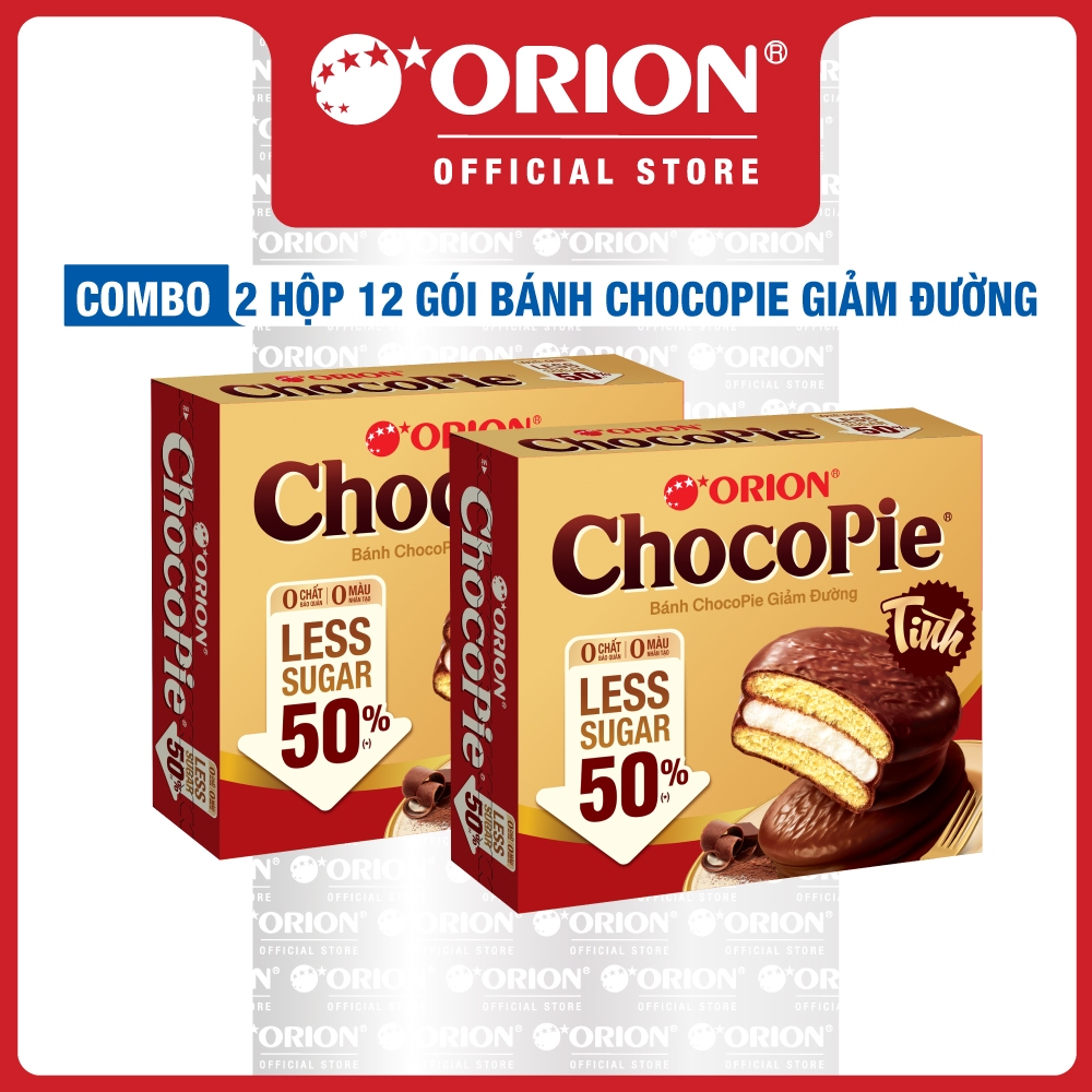 Combo 2 Hộp 12 Gói Bánh ChocoPie Giảm Đường (360g)