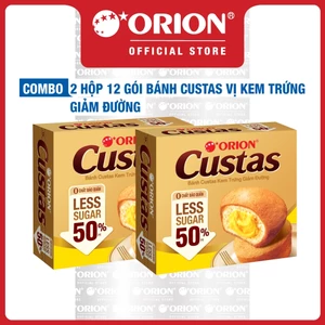 Combo 2 Hộp 12 Gói Bánh Custas Kem Trứng Giảm Đường (282g)