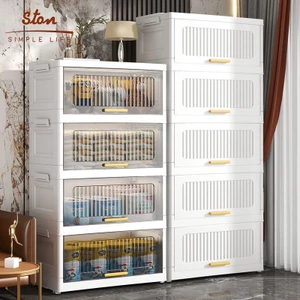 STON Tủ Đựng Đồ Đa Năng Gấp gọn Có bánh xe Tủ Để Đồ Nắp Lật Nhà bếp Kệ Để Đồ Đa Năng Nắp Lật
