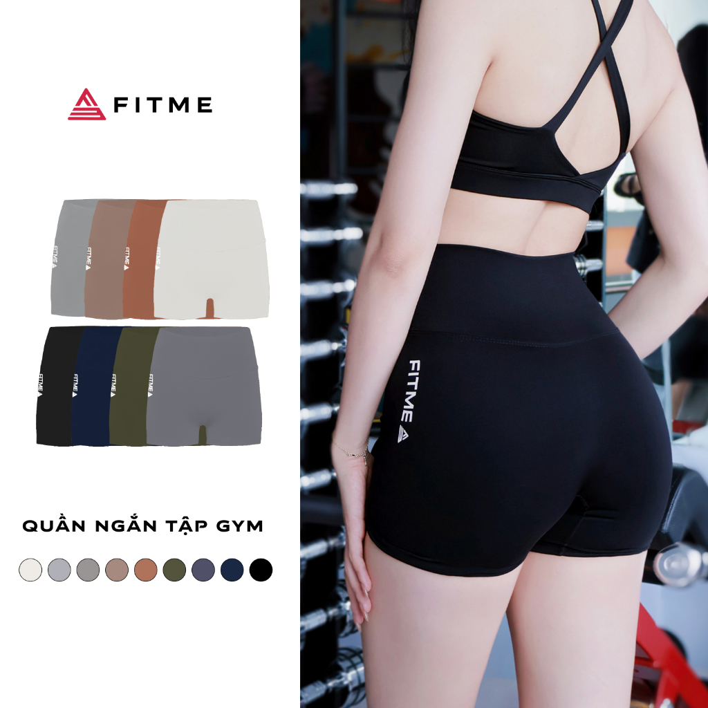 Quần đùi tập gym yoga Fitme legging nữ cạp cao tôn dáng co giãn 4 chiều cao cấp QNTG
