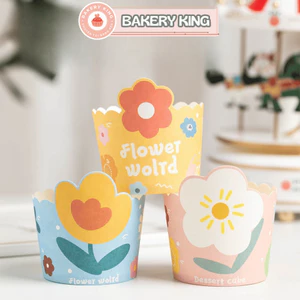 50 cốc giấy đựng bánh cupcake size nhiều mẫu mã đáy 6cm - BAKERY KING