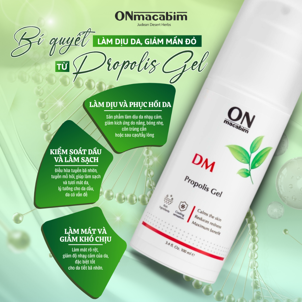 Gel dưỡng ẩm, làm dịu ONmacabim Propolis Gel thành phần thiên nhiên 50ml, 100ml