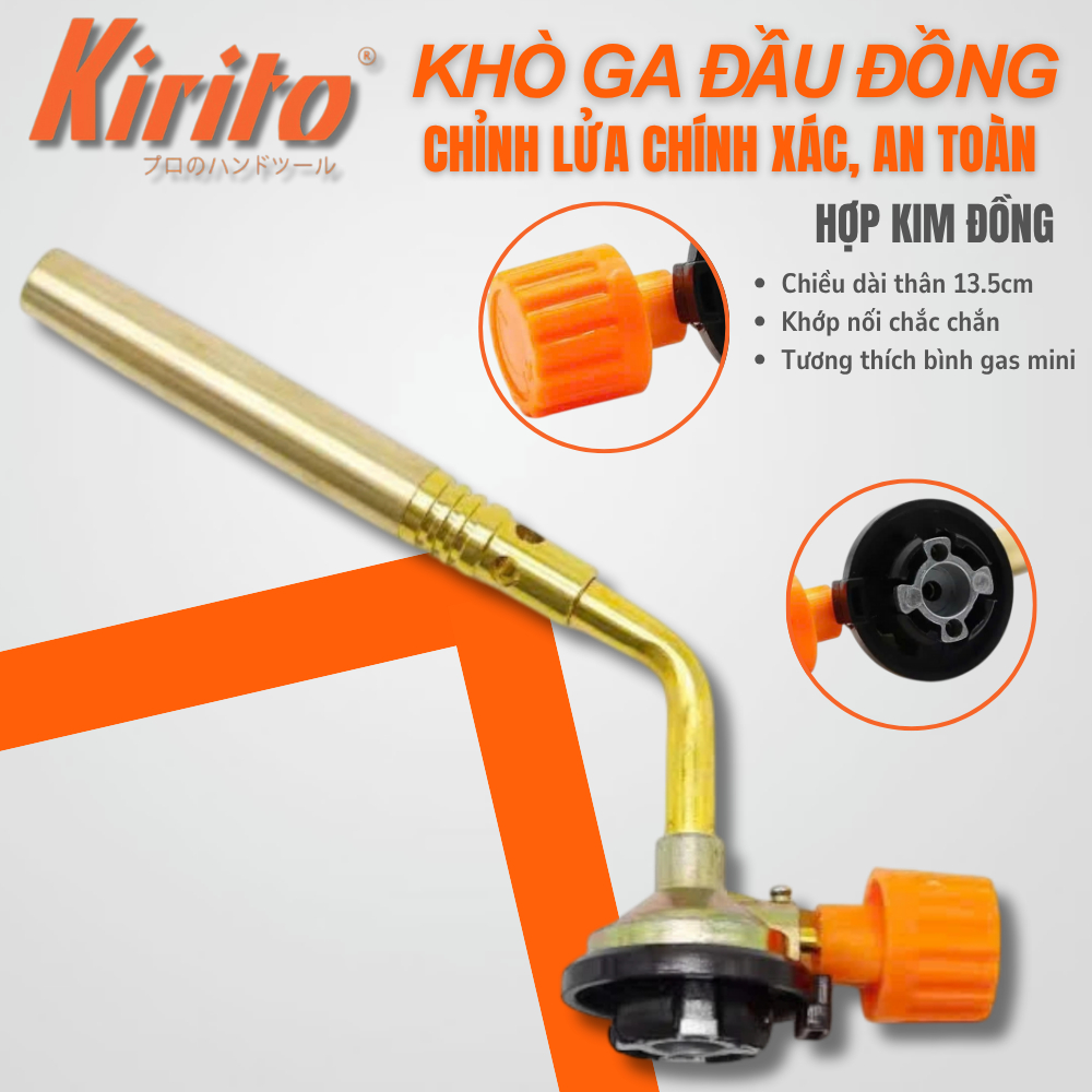 KHÒ GA ĐẦU ĐỒNG DÀI KAPUSI K-8012 – ĐIỀU CHỈNH NGỌN LỬA CHÍNH XÁC, BỀN BỈ, AN TOÀN