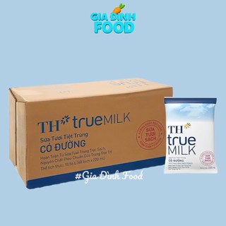 [Date mới] Thùng 48 bịch sữa TH TRUE MILK nguyên chất không đường 220ml/bịch