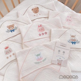 [MONONA] Ủ Choàng Organic Monona 3 Lớp Có Mũ Cao Cấp Thoáng Mát Mềm Mịn Cho Bé Sơ Sinh - Lucie's Mom