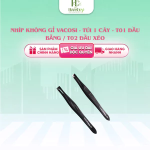 Nhíp Không Gỉ VACOSI - Túi 1 cây - T01 Đầu bằng / T02 Đầu xéo