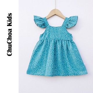 Váy bé gái, đầm bé gái 2 dây cánh tiên vải Lụa Hàn dáng BabyDoll dễ thương ChuChoaKids [VBC9]