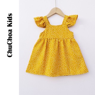 Váy bé gái, đầm bé gái 2 dây cánh tiên vải Lụa Hàn dáng BabyDoll dễ thương ChuChoaKids [VBC9]