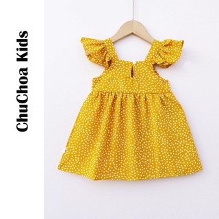 Váy bé gái, đầm bé gái 2 dây cánh tiên vải Lụa Hàn dáng BabyDoll dễ thương ChuChoaKids [VBC9]