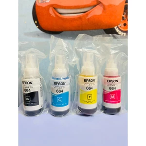 Bộ Mực In Epson T664 – Chính Hãng Bóc Máy (Đen, Xanh, Đỏ, Vàng) – Cho Máy L110/ L120/ L210/ L310/ L360/ L365/ L1300