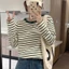 Áo thun nữ tay dài sọc ngang xuất Hàn bigsize - dư xịn