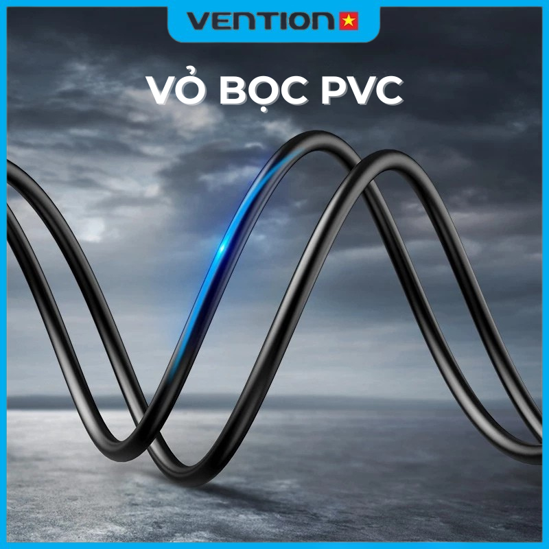 Cáp Mạng Cat6 Vention Cổng RJ45, 1000Mbps Băng Thông 250MHz, Dây Dẹt Gọn Gàng, Vỏ PVC Độ Bền Cao Tốc Độ Đột Phá