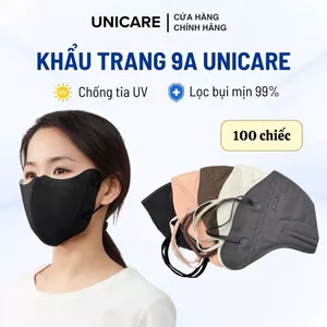 Khẩu trang 9A Unicare combo 100 chiếc - Khẩu trang 5 lớp kháng khuẩn lọc bụi và chống nắng hiệu quả