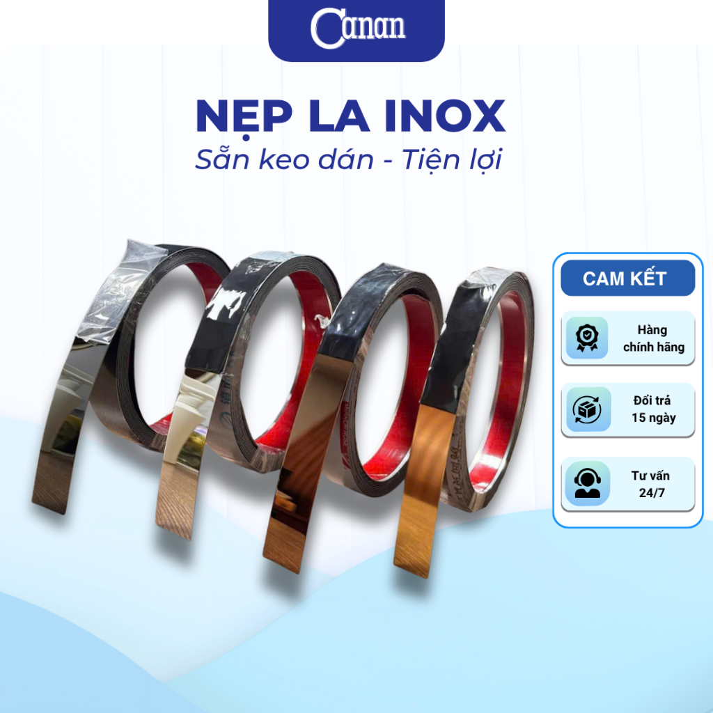 ( 1 MÉT ) Nẹp La Inox Trang Trí Nội Thất, Nẹp Inox Dán Tường Có Keo Sẵn ...