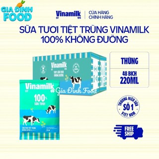 Thùng 48 bịch sữa tươi dinh dưỡng  Vinamilk loại 220ml [có ship hoả tốc]
