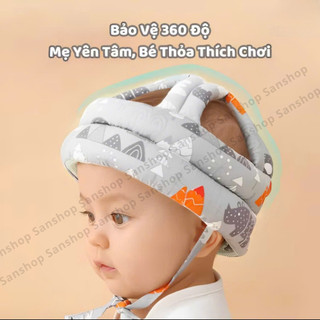 Mũ Bảo Vệ Đầu Cho Bé Tập Đi Chống Va Đập, Nón Bảo Hộ Trẻ Em Êm Nhẹ Thoáng Khí An Toàn Cho Bé