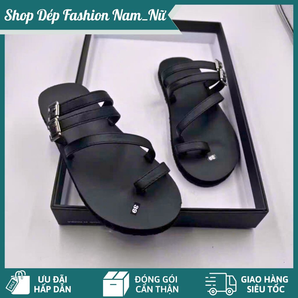 Dép sandal nữ quai mảnh màu đen – Kiểu dáng thời trang, dễ phối đồ