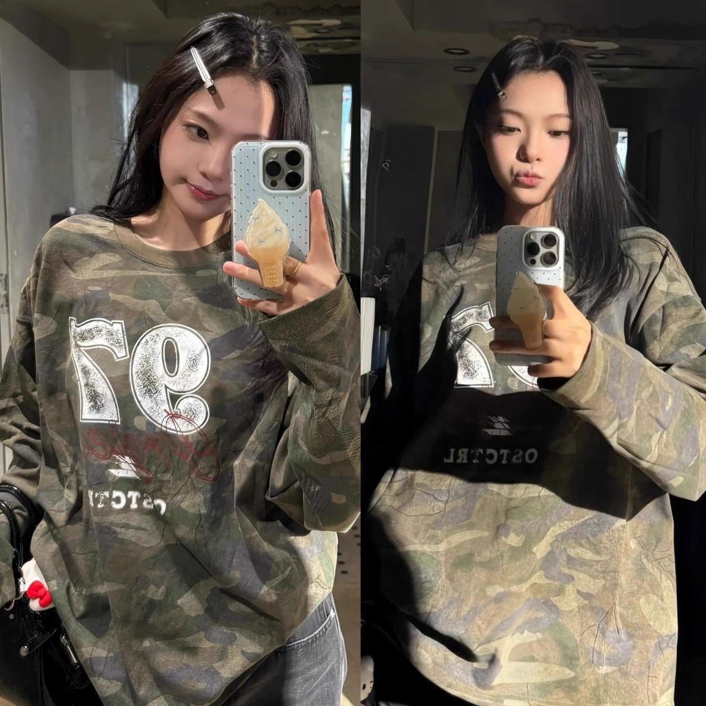 (sẵn)Áo thun dài tay rằn ri camo số 97 unisex ATDT045 - Tiktik