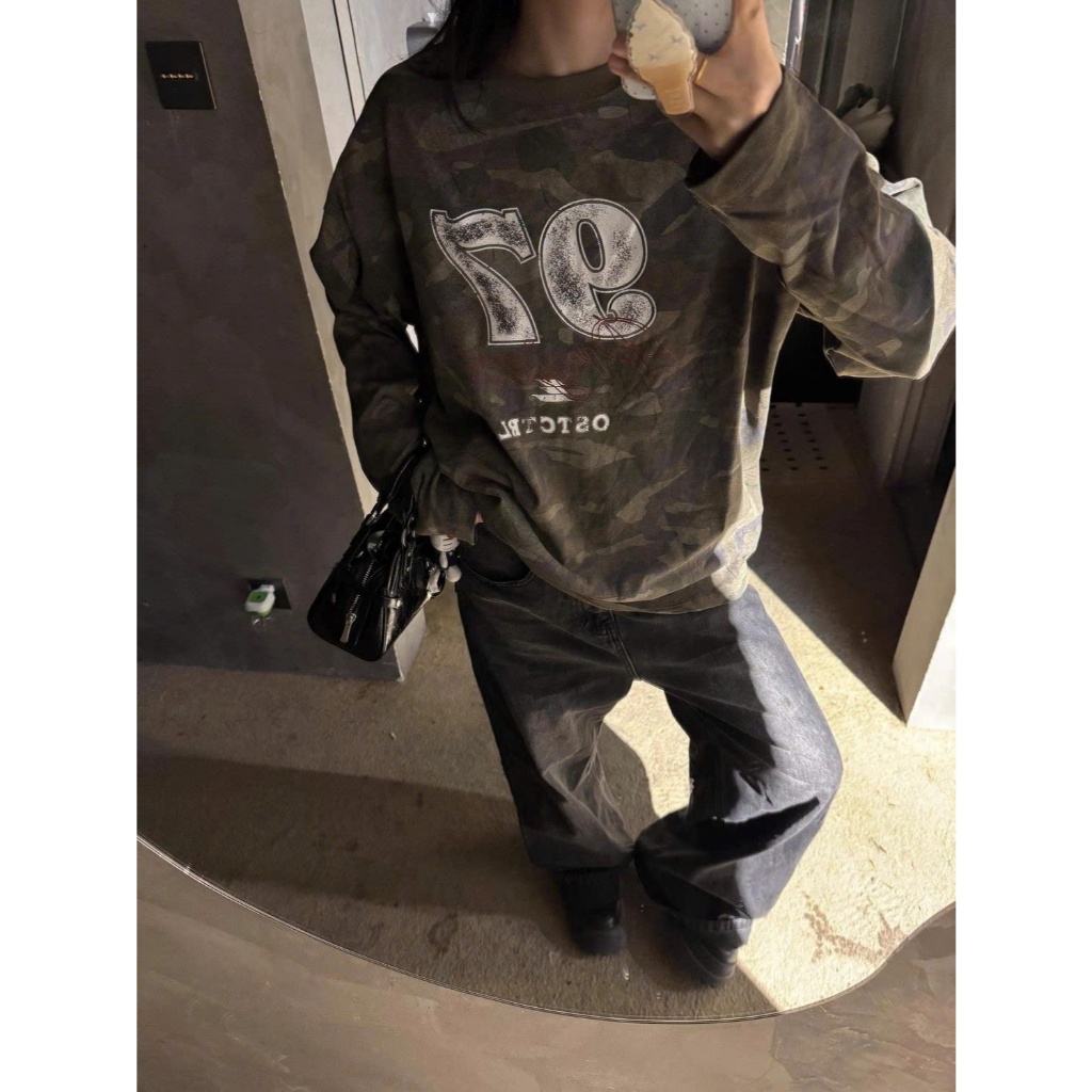 (sẵn)Áo thun dài tay rằn ri camo số 97 unisex ATDT045 - Tiktik