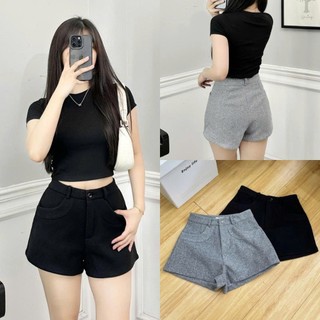 Quần Short Nữ Dạ Ép Cạp Cao Có Đỉa Thắt Lưng 247store Quần Đùi Cạp Khuy Có Túi May Nổi Size S M L