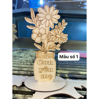 [GIÁ XƯỞNG] Thiệp hoa gỗ cho bé tô màu - quà tặng 8/3- 20/10