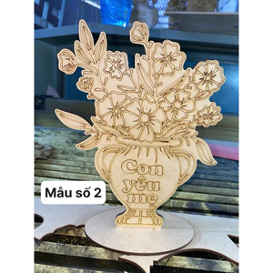 Thiệp hoa gỗ cho bé tô màu - quà tặng 8/3- 20/10