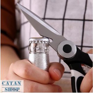 Kéo Cắt Gà, Kéo Inox Nhựa 2 Màu Đen Trắng Cắt Thực Phẩm Chế Biến Nhà Bếp Đa Năng, Tiện Lợi