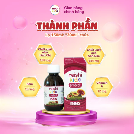 TPBVSK Reishi Kids Protect - hỗ trợ tăng đề kháng tự nhiên từ linh chi hữu cơ cho bé - chai 150ml