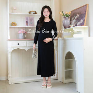 Larosa Váy Bầu Ôm Body Dáng Dài Thanh Lịch Chất Liệu Thun Tăm Mềm Mịn Cao Cấp - LA16V