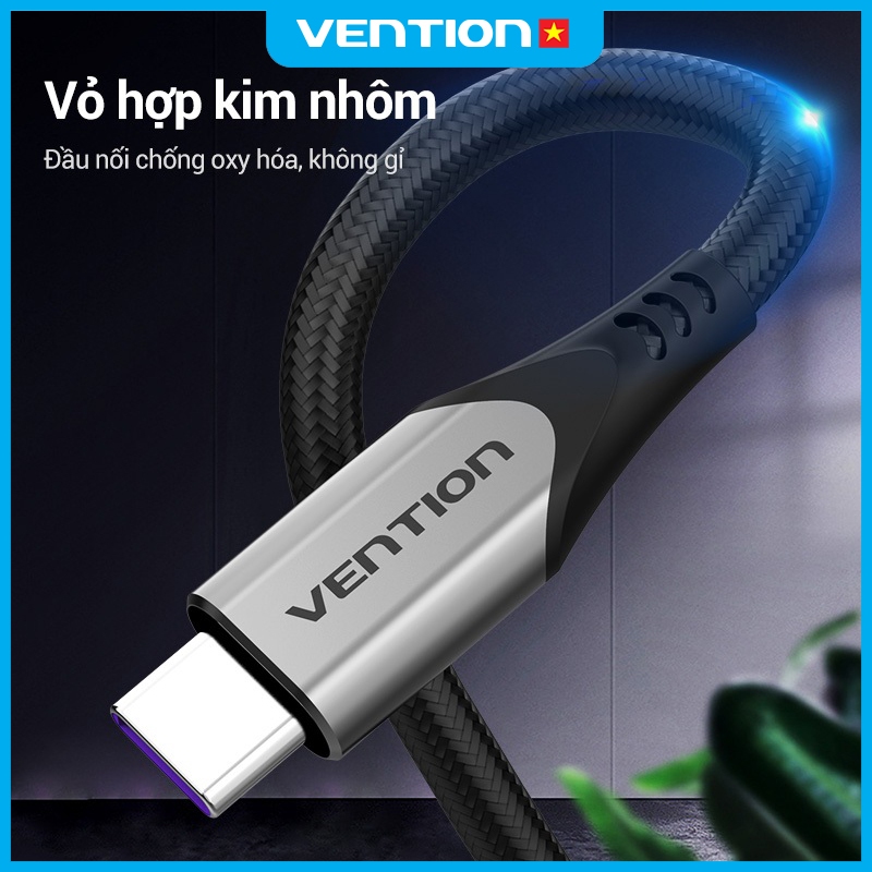 Dây Cáp Sạc Nhanh 60W USB Type-C Vention, Tốc Độ Truyền 480Mbps Cho Huawei Samsung Xiaomi Redmi Dài 1m,1,5m,2m