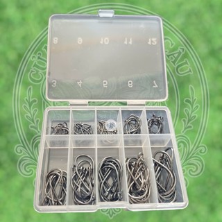 Hộp 100 Lưỡi 10 Size Nhiều Kích Cỡ Phù Hợp Câu Nhiều Loại Cá Khác Nhau