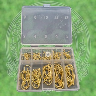 Hộp 100 Lưỡi 10 Size Nhiều Kích Cỡ Phù Hợp Câu Nhiều Loại Cá Khác Nhau