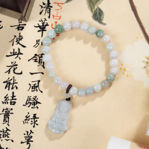Chuỗi Cẩm Thạch Type A Size 8ly Treo Mặt Phật Quan Âm Sang Trọng - Ngọc Trai Trường Thịnh