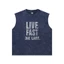Áo Wash Tanktop Local Brand VIBESTU " LIVE FAST & CLUBB " Form Big Boxy Unisex 260Gsm Cotton Đã Xử Lý Co Rút